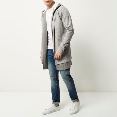 Grey double layer hoodie